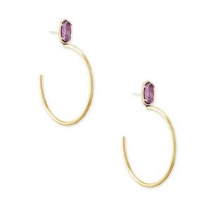 Kendra Scott Gold Pepper Hoops Purple Mica no tags